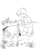 A coloring page of winnie the pooh - group
